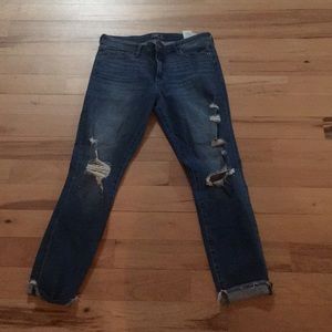 Abercrombie distressed ankle jeans